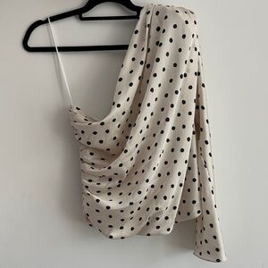 Zara Cream Blouse with Black Dots